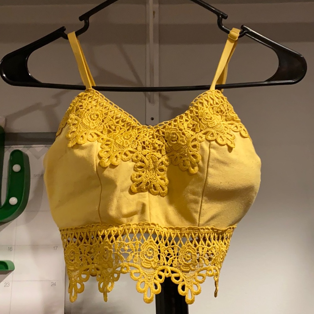 Yellow/Beige Crop Top/Bralette